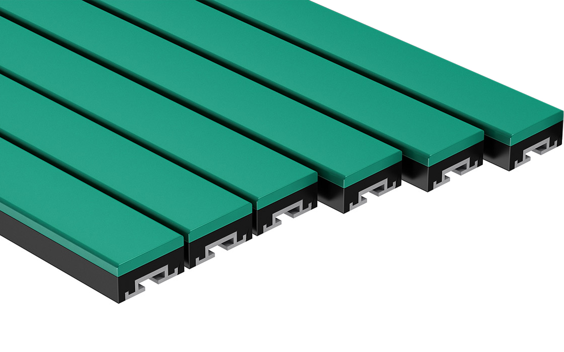 Green polyurethane impact and slider bars
